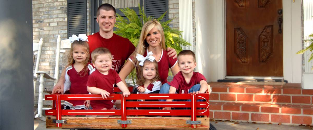 Family in red