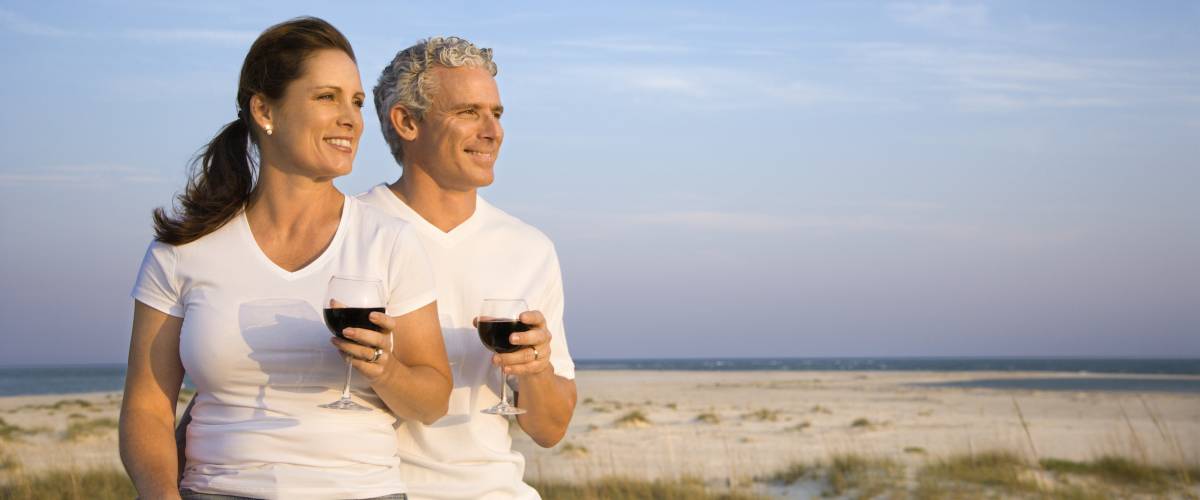 Older couple on boardwalk