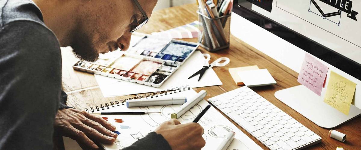 Creative designer working away