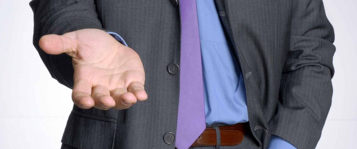 Request attitude businessman hand,shaking hand.