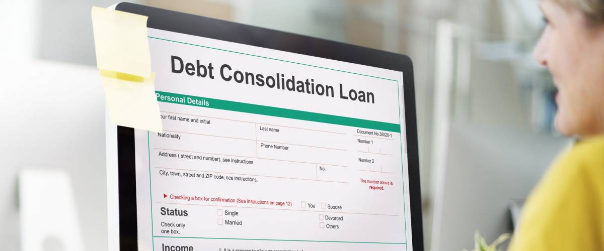 Debt Consolidation Loan Financial Concept