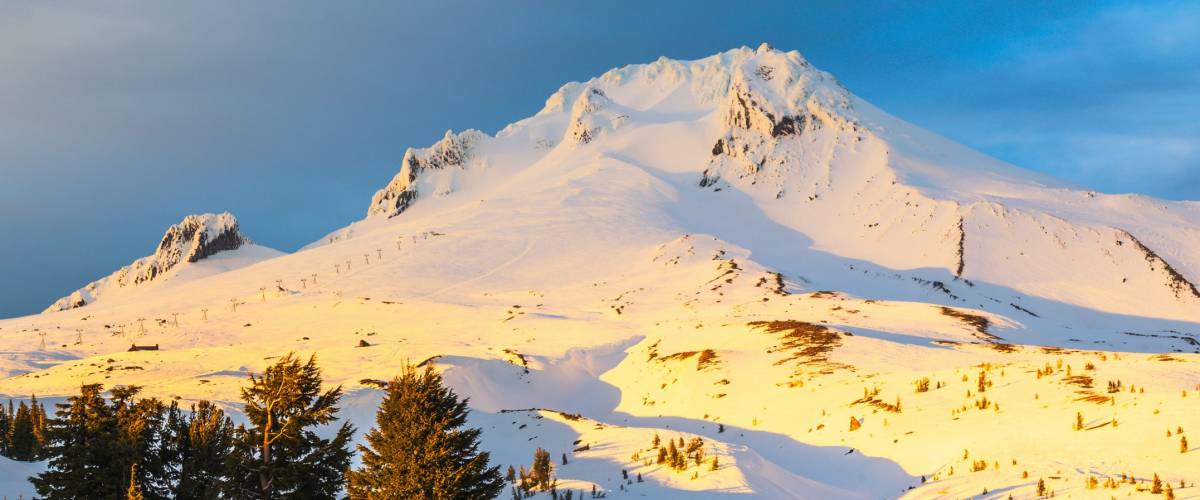 scenic view of Mt. Hood National Forest when sunset.Portland,Oregon,usa.