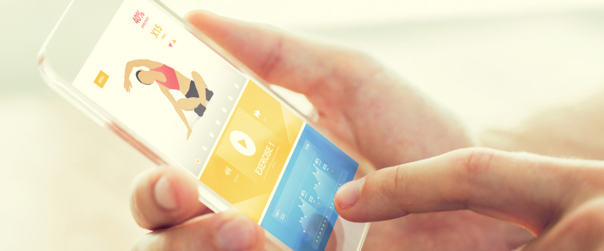 Fitness app on smartphone
