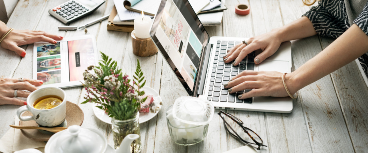 Woman shopping online and looking for deals