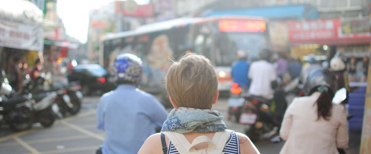 Young woman traveling abroad