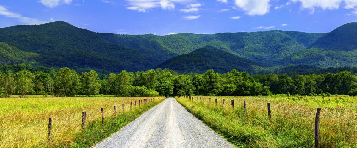 Sparks Lane in Cades Cove near Gatlinburg, Tennessee.