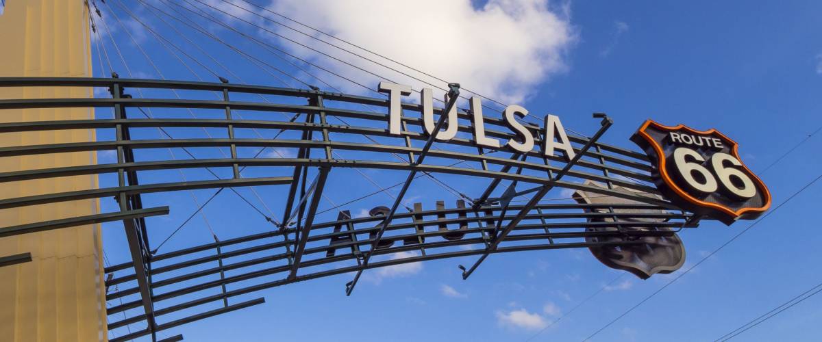 The famous Route 66 Gate in Tulsa Oklahoma