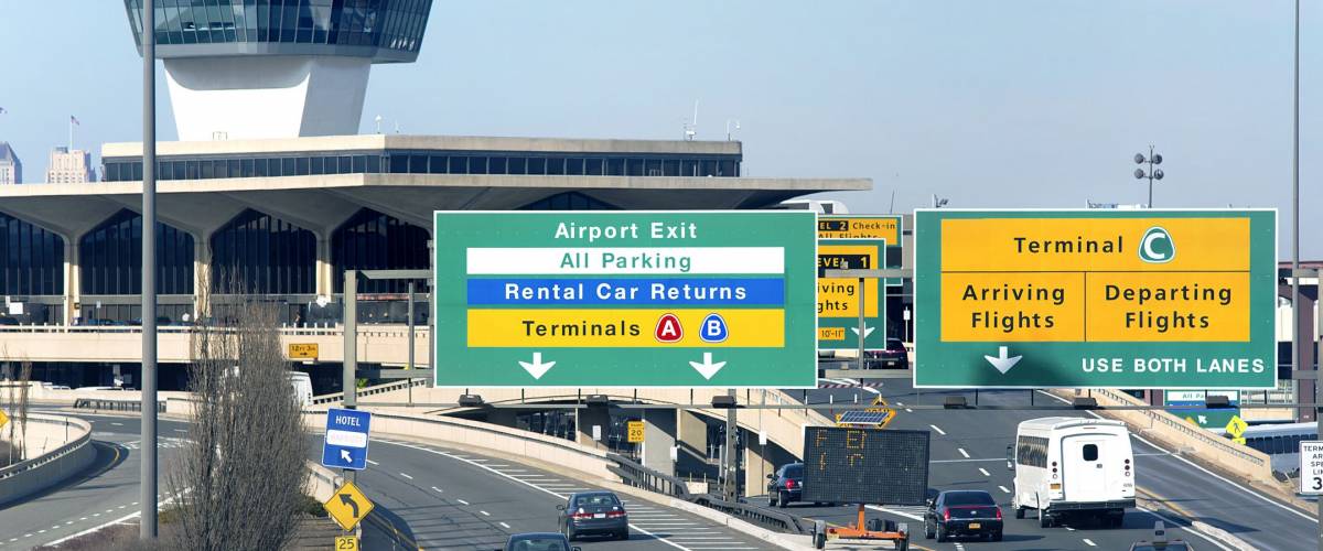 NEW YORK, USA - March 7, 2016. Newark Airport Terminal.