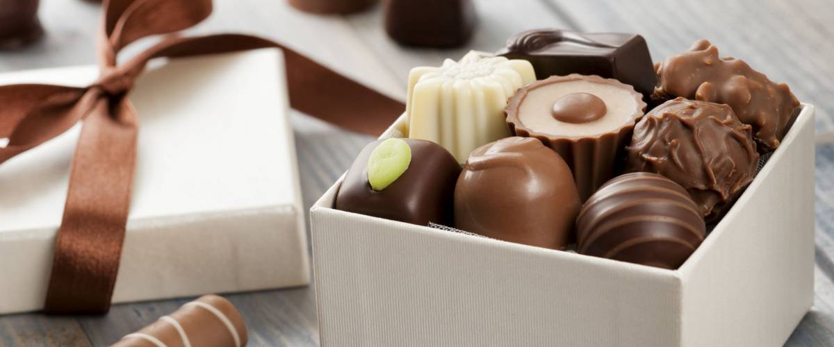 assorted chocolates confectionery in their gift box