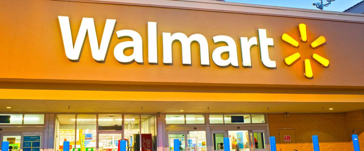 HALLANDALE BEACH, FLORIDA, USA-October 15, 2015: Walmart 24 hour supercenter in Hallandale Beach Florida. Walmart is the largest retailer in the USA Based in Arkansas