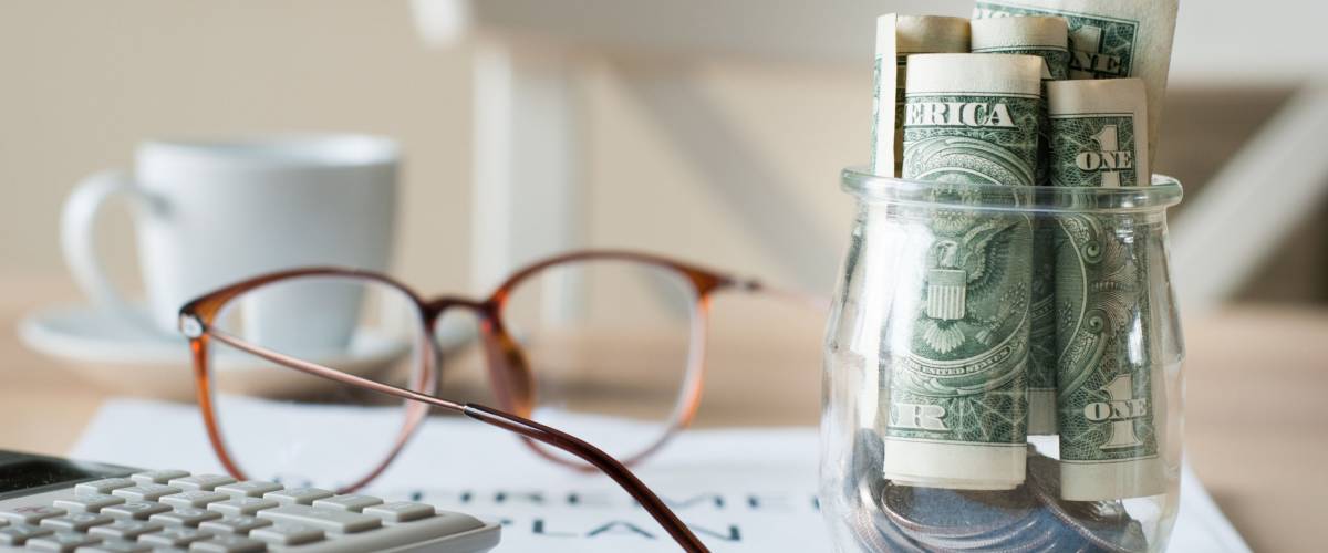 saving money for retirement plan finance concept