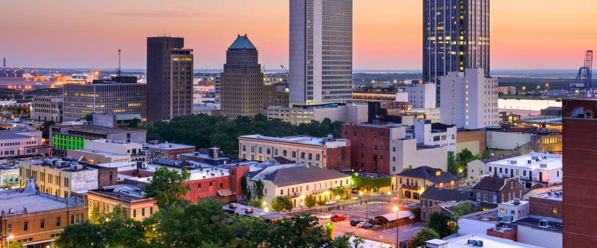 Mobile, Alabama downtown skyline