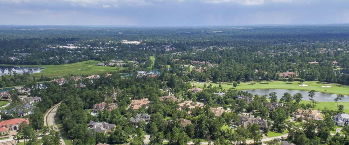 Aerial view of The Woodlands, Texas