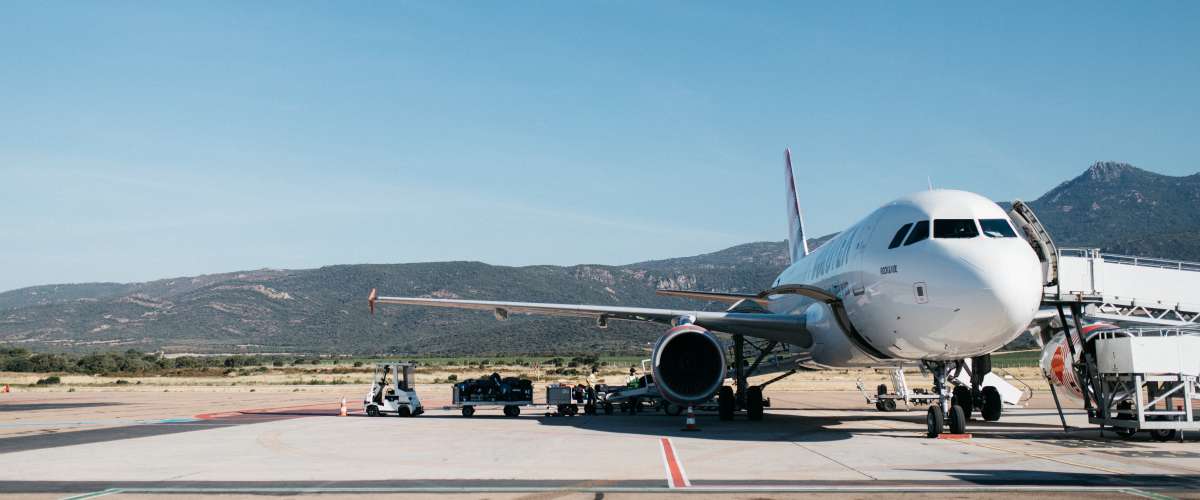 airplane readying for departure on tarmac