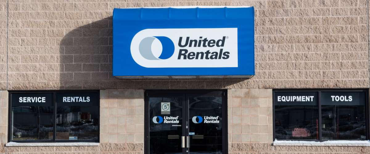 United Rentals sign and entrance. They rent equipment for just about any job out there.
