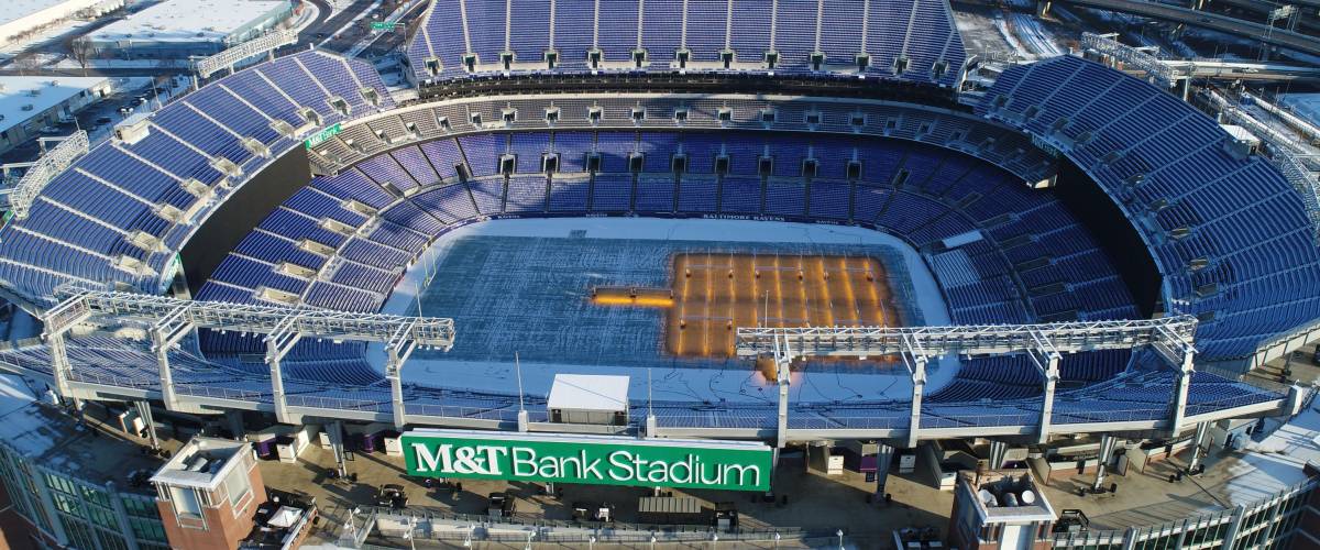 Baltimore, MD - December 16, 2017: The M&T Bank Stadium, home of the Baltimore Ravens, is a multi-purpose football stadium.