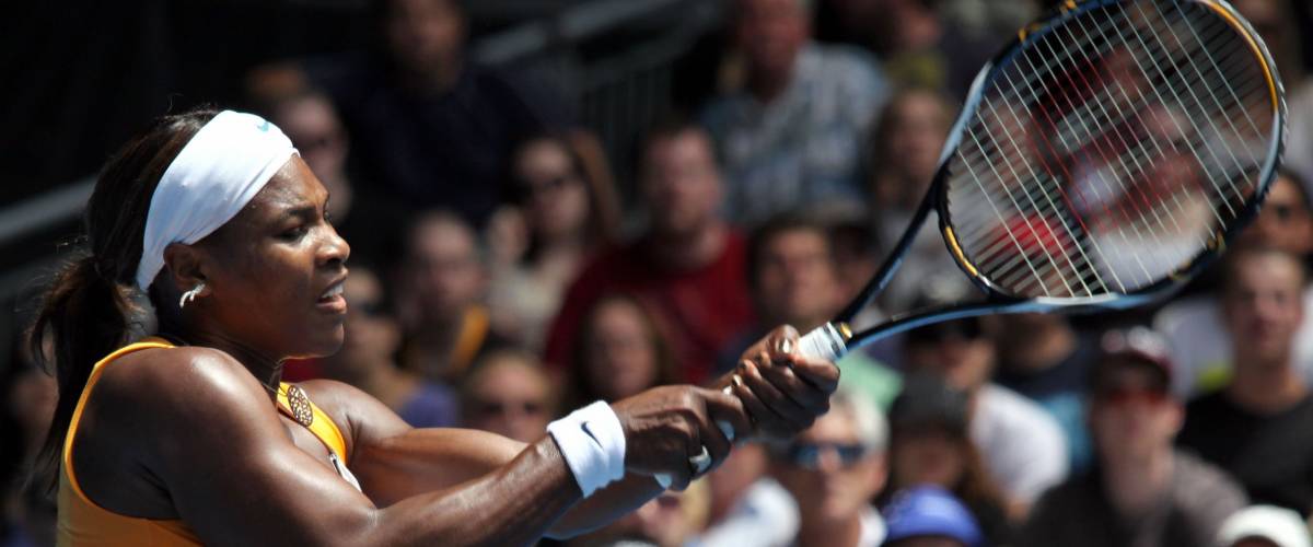 MELBOURNE, AUSTRALIA - JANUARY 23: Serena Williams on her way to the 2010 Australian Open title. January 23, 2010 in Melbourne, Australia