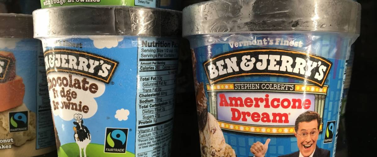 PHOENIX, ARIZONA, JULY 30, 2017: Ben and Jerry's Ice Cream on Grocery Store Shelf