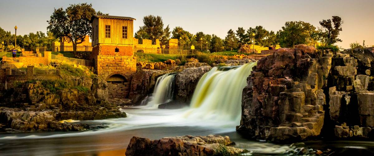 The falls that give their name to the city - Sioux Falls, South Dakota.
