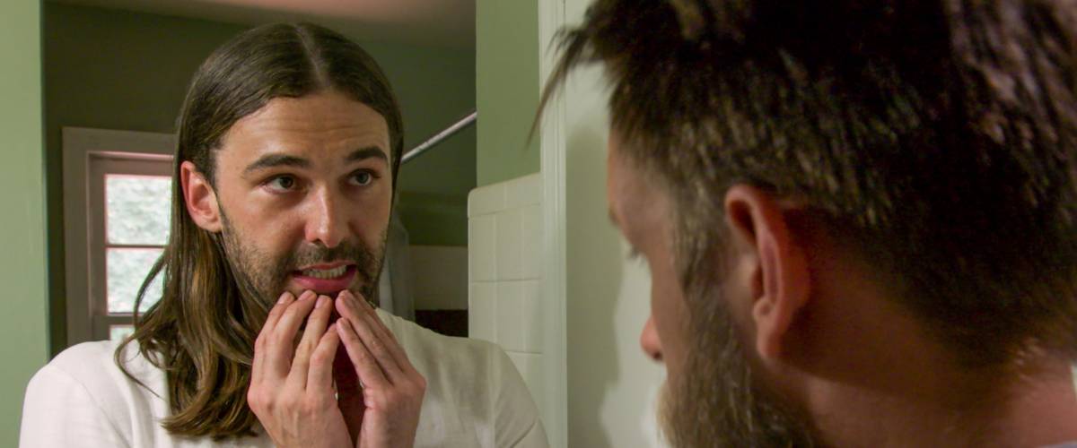 Jonathan Van Ness sizes up his next client in Queer Eye Season 2, Episode 8