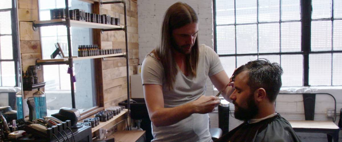 Jonathan Van Ness cuts Joe Gallois' hair in Queer Eye Season 1, Episode 7