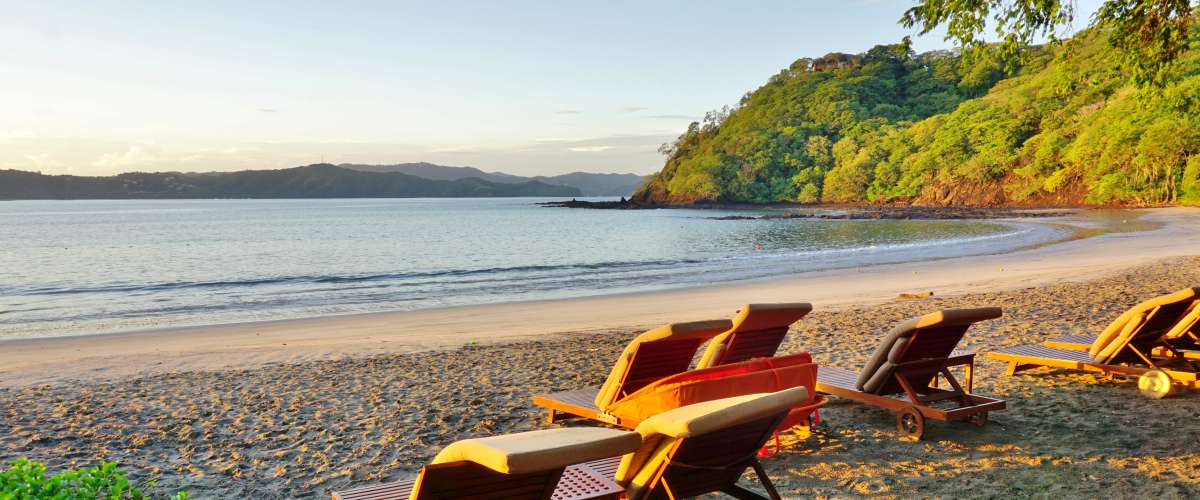 Sun rising over the Playa Blanca beach in Peninsula Papagayo in Guanacaste, Costa Rica