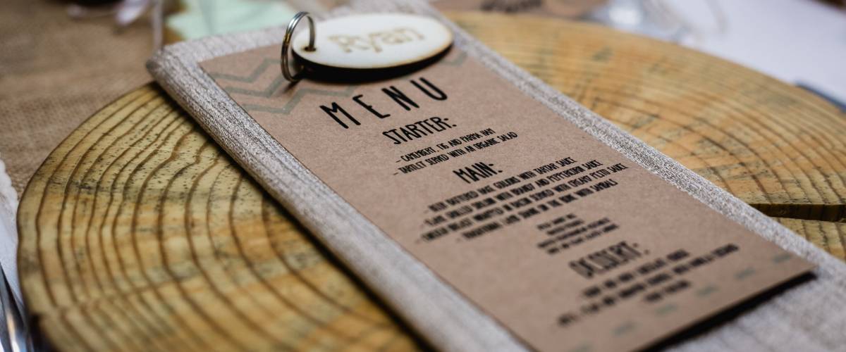 Wedding menu card