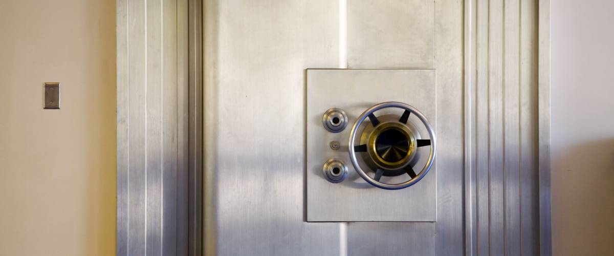 Photo of an attractive, vintage bank safe
