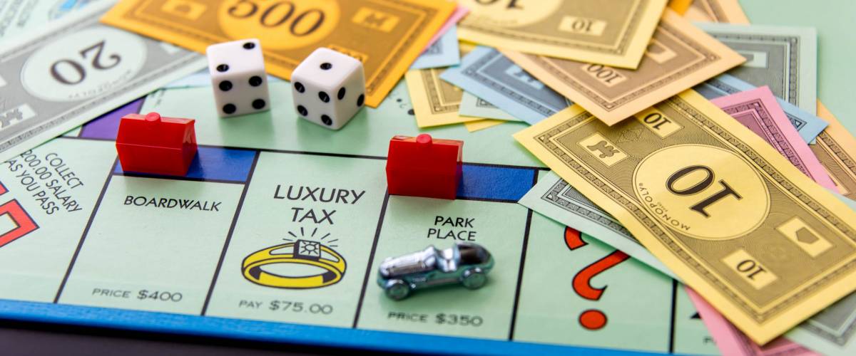 February 8, 2015 - Houston, TX, USA. Monopoly game board with car on Park Place