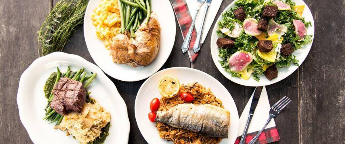 Various Southern entrees at Tupelo Honey