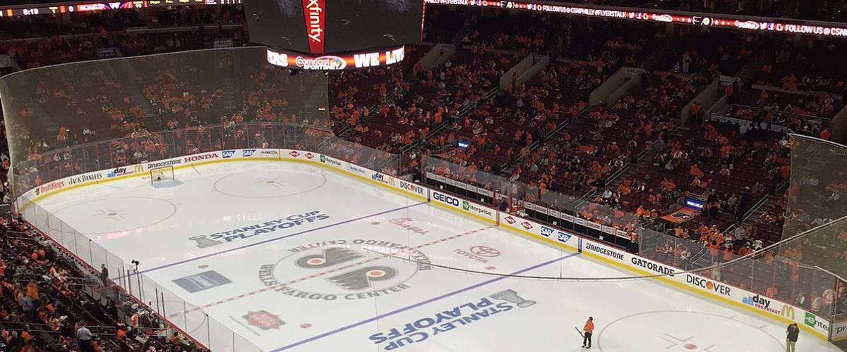 During the first intermission of Game 4 of the Flyers vs. Capitals 2016 Playoffs. Flyers leading 1-0