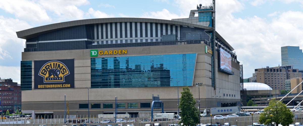 BOSTON - JULY 4: view of the TD Garden on July 4, 2013 in Boston. TD Garden is home to the Boston Celtics and Boston Bruins. It has a capacity of 17565 (hockey) and 18624 (basketball).