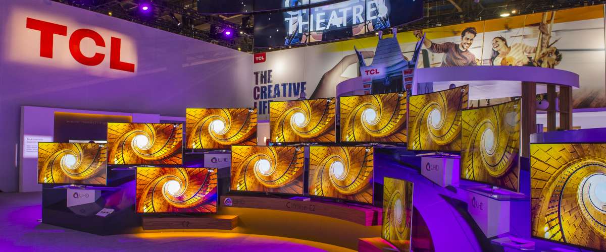 The TCL booth at the CES show held in Las Vegas on January 08 2016