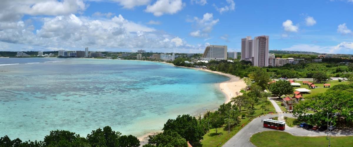 Tropical Tumon Bay in the tropical Pacific island of Guam, famous for its snorkeling.