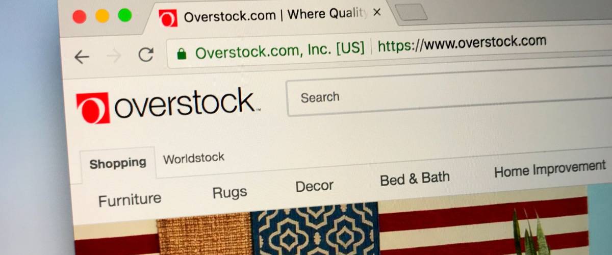 Amsterdam, the Netherlands - August 28, 2018: Website of Overstock.com. Overstock is an American internet retailer of home goods.