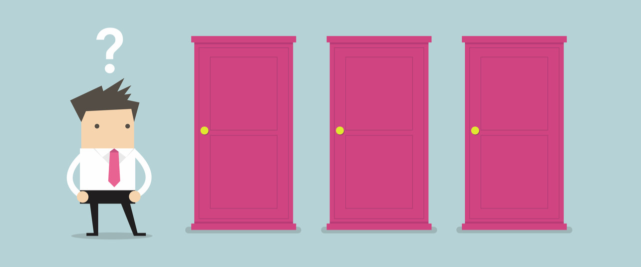 Choosing one of many doors