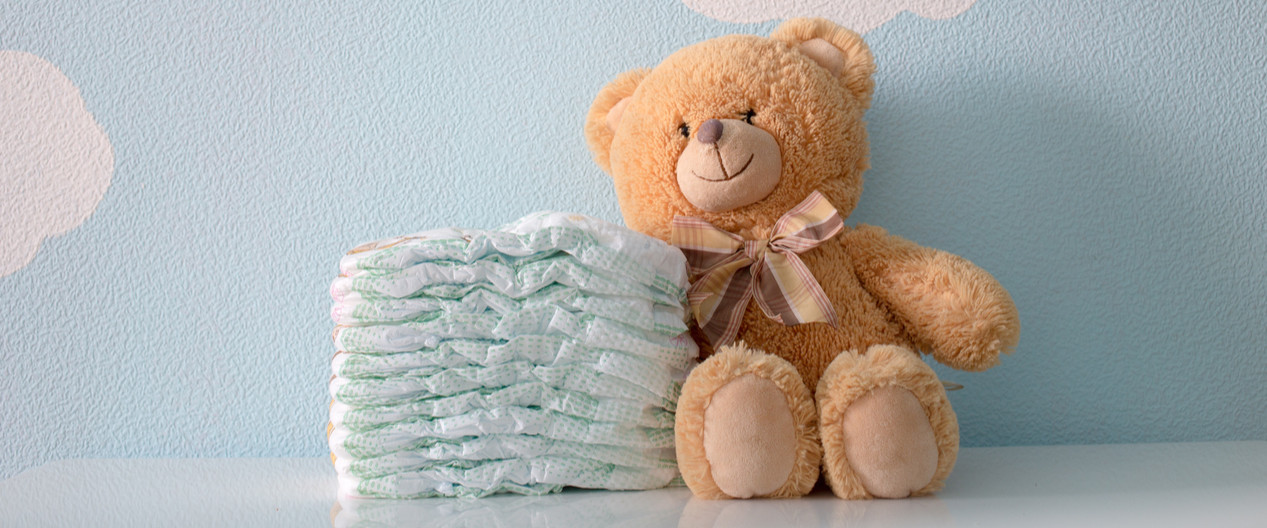 Teddy bear and diapers