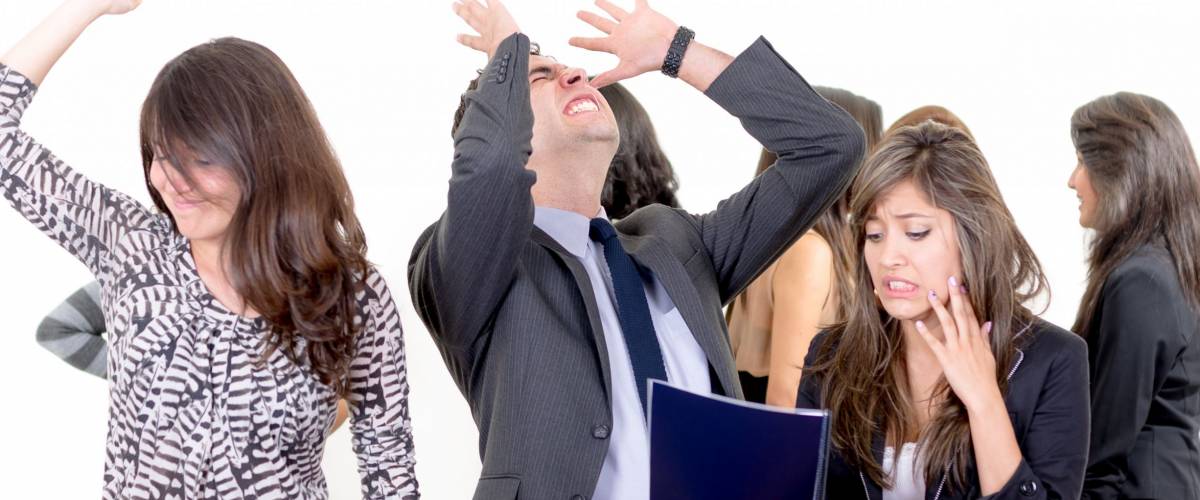 Businessman and businesswoman failure concept