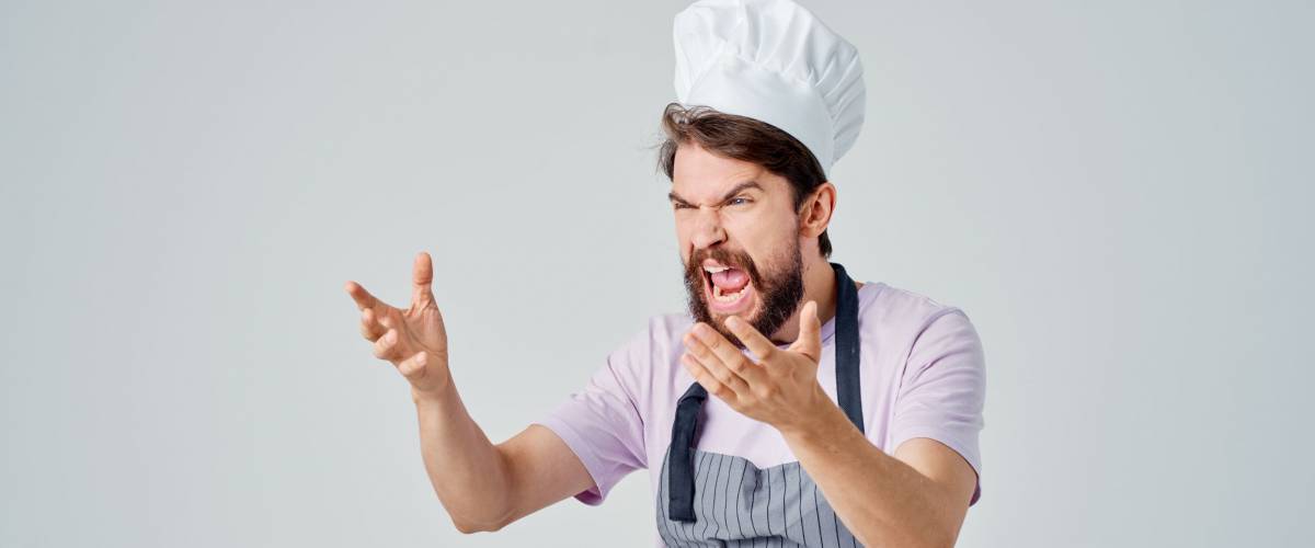 Angry chef apron