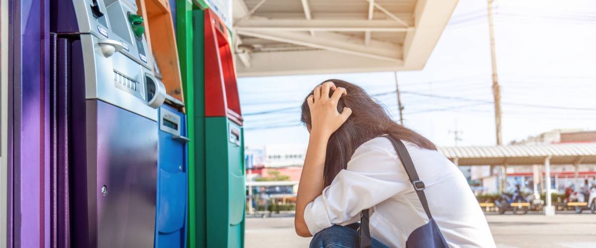 Woman needing financial assistance during a hurricane