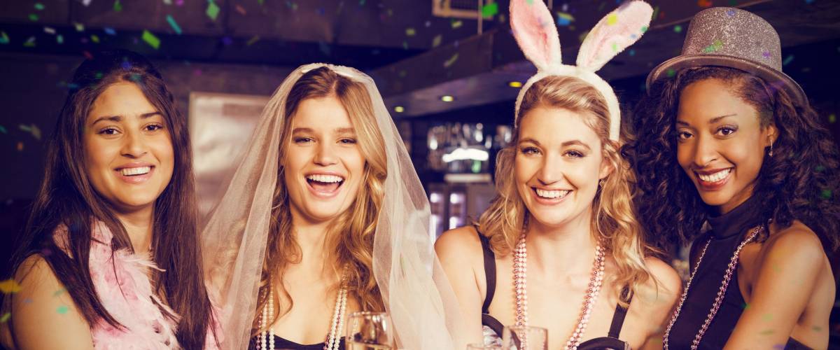 Friends celebrating bachelorette party