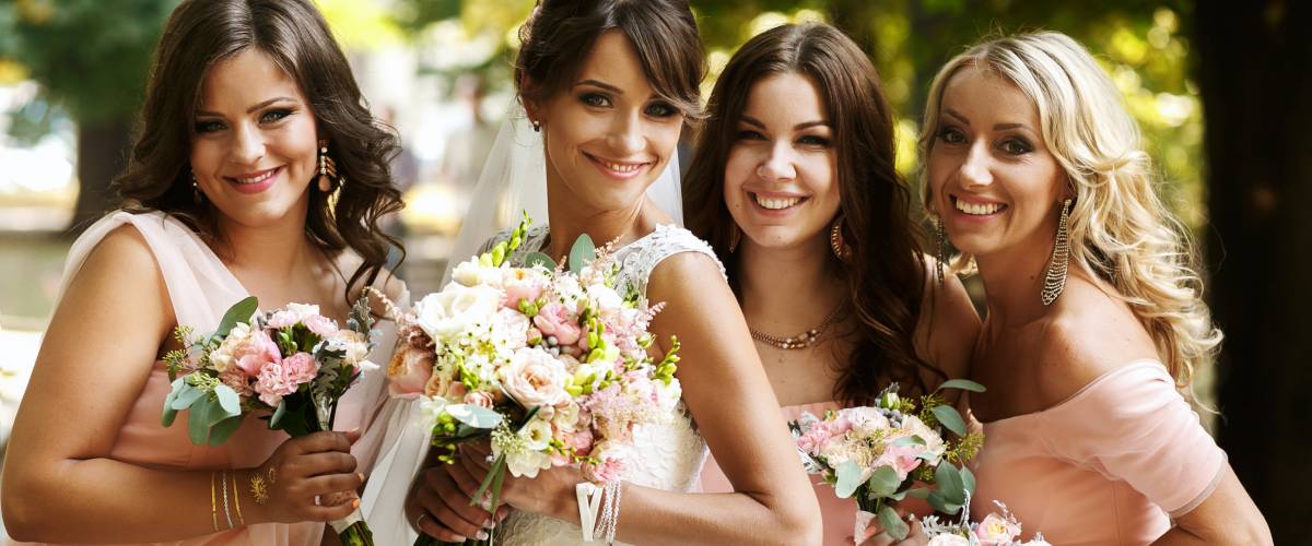 bride and bridesmaids