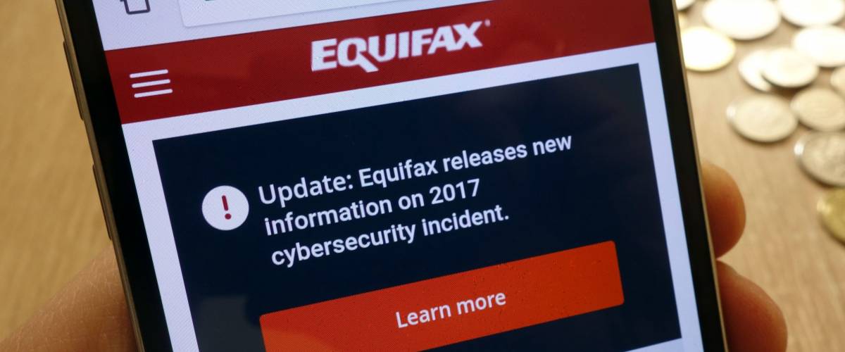 KONSKIE, POLAND - MAY 08, 2018: Equifax Canada website displayed on smartphone