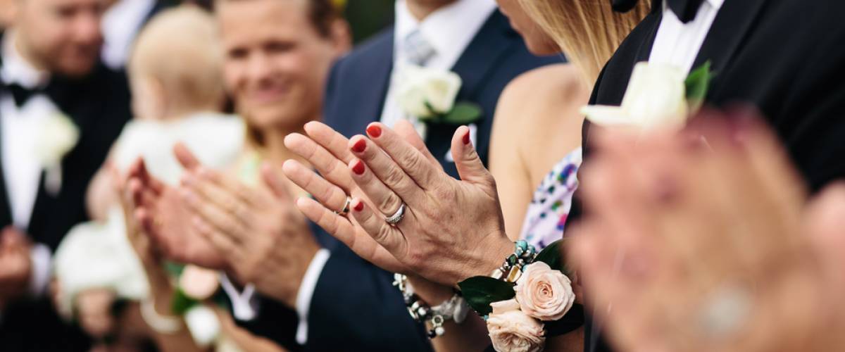guests wedding clap