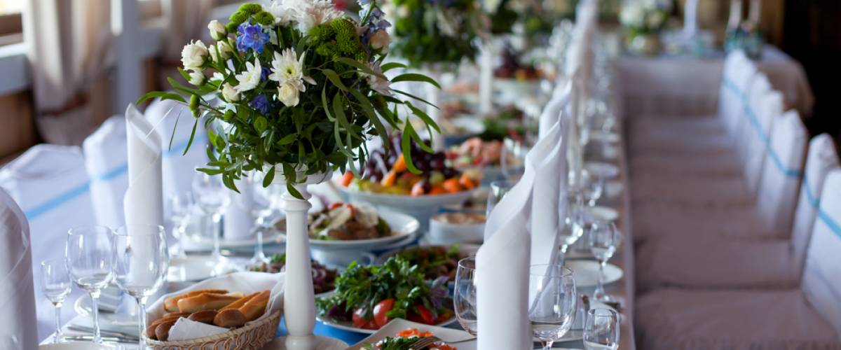 wedding venue lunch set up