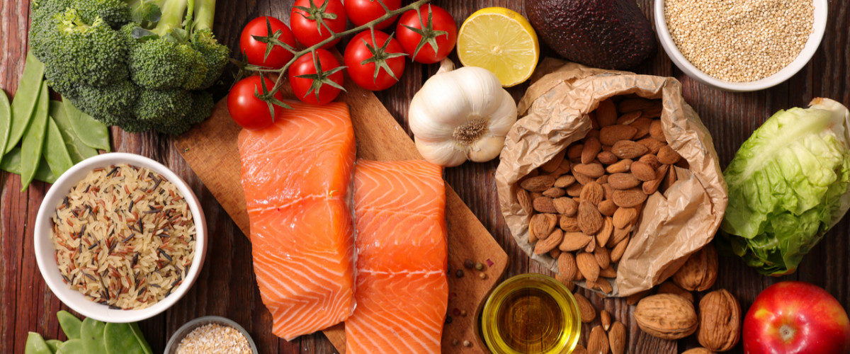 Selection of healthy foods