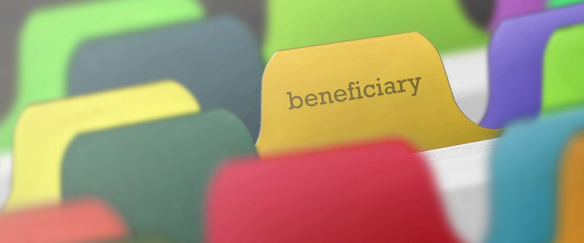 beneficiary word on index paper
