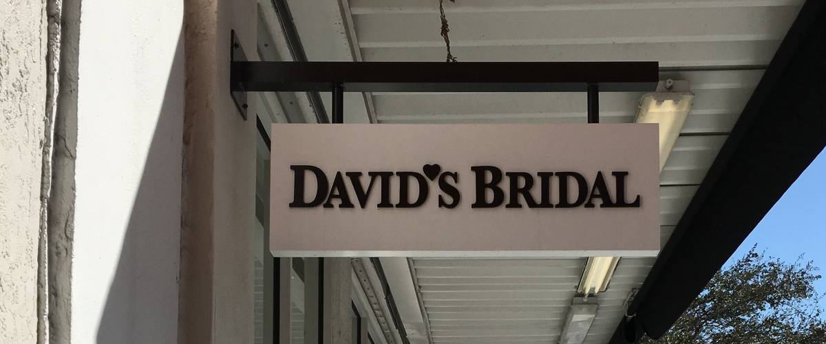 A David's Bridal store sign in Coral Gables, Florida.