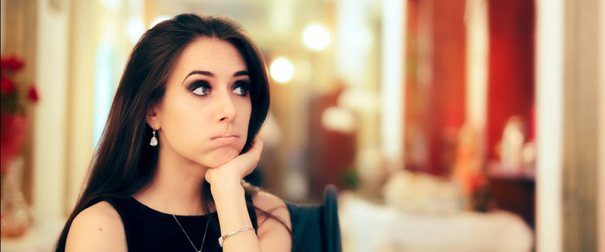 bored woman at a fancy party