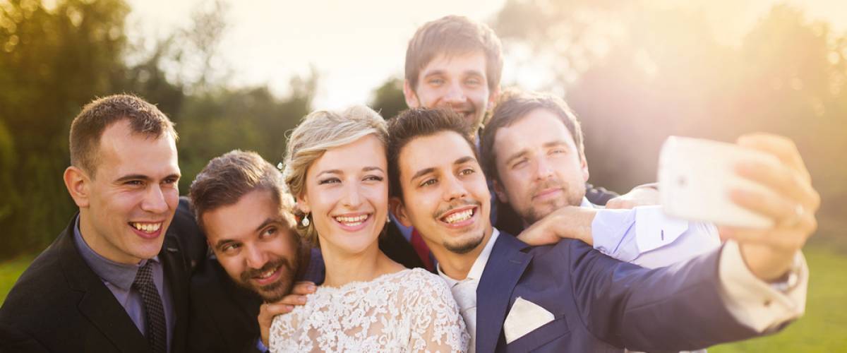 fun wedding selfie